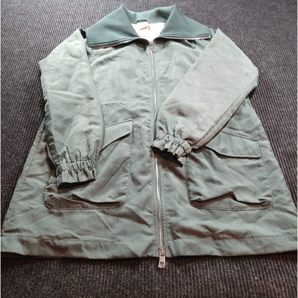 Women's Varley Alison Jacket LARGE Dark Forestโ Shimmer Twill Mid Length